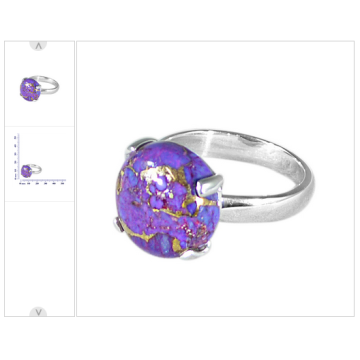 Purple Copper Turquoise 925 Sterling Silver Ring Jewelry